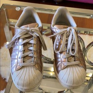 Adidas superstar rose gold sneakers size 7 1/2